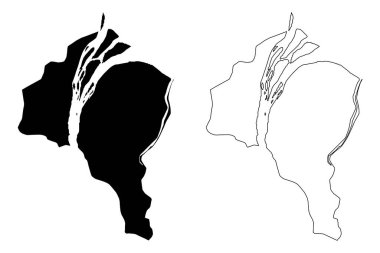 Essequibo Adaları-Batı Demerara Bölgesi (Guyana İdari Bölgeleri, Guyana Kooperatif Cumhuriyeti) harita vektör çizimi, Essequibo Adaları Batı Demerara haritası çizimi