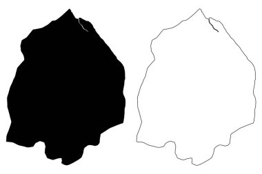 Pomeroon-Supenaam Bölgesi (Guyana İdari Bölgeleri, Guyana Kooperatif Cumhuriyeti) harita vektör çizimi, çizim Pomeroon Supenaam haritası