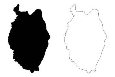 Yukarı Takutu-Yukarı Essequibo Bölgesi (Guyana İdari Bölgeleri, Guyana Kooperatif Cumhuriyeti) harita vektör çizimi, çizim Yukarı Takutu Yukarı Essequibo haritası