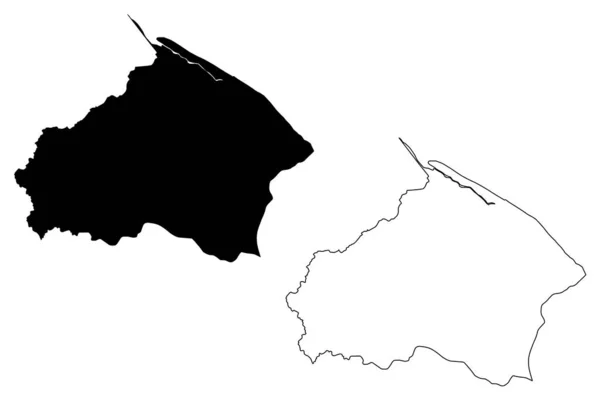 Графический Векторный Рисунок Региона Барима Вайни Административные Районы Гайаны Кооперативная — стоковый вектор