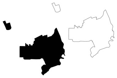 Salihorsk Şehri (Belarus Cumhuriyeti, Beyaz Rusya ya da Beyaz Rusya Cumhuriyeti, Minsk Voblast) harita vektör çizimi, Soligorsk harita şehri