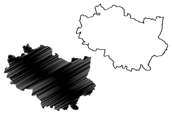 Wroclaw City República Polônia Mapa Ilustração Vetorial Esboço Rabiscos Cidade — Vetor de Stock