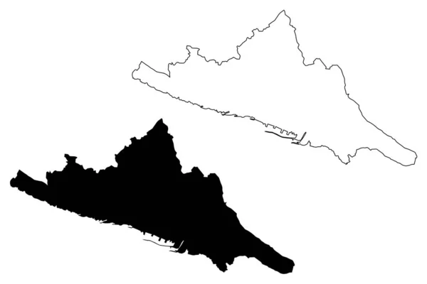 Fiume Città Repubblica Croazia Contea Primorje Gorski Kotar Mappa Vettoriale — Vettoriale Stock