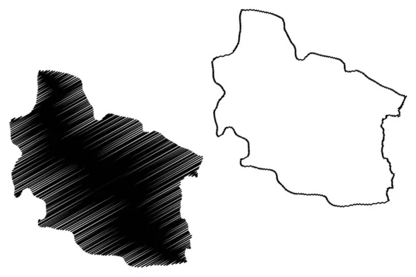 Berovo Municipality Republik Nordmakedonien Östliche Statistische Region Kartenvektorillustration Kritzelskizze Berovo — Stockvektor