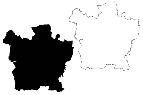 Plzen City República Checa Chequia Mapa Vector Ilustración Boceto Garabato — Vector de stock
