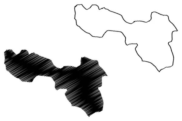 戈斯蒂瓦尔市 马其顿共和国 Polog统计区 地图矢量图解 速写草图戈斯蒂瓦尔地图 — 图库矢量图片