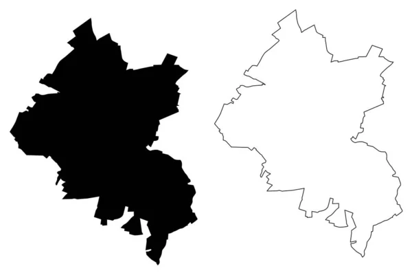 アミアン市 フランス共和国 フランス 地図ベクトル図 スクリプトスケッチアミアン市地図 — ストックベクタ