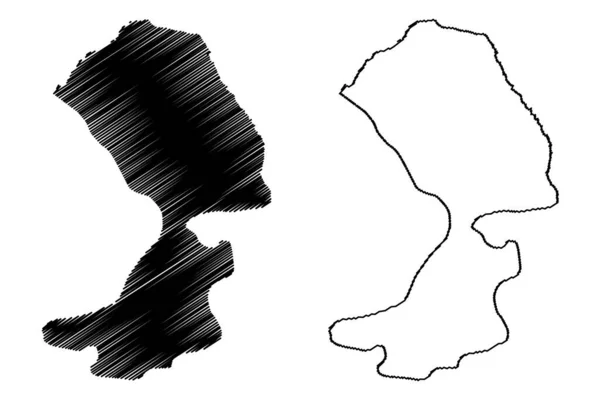 Jegunovce Municipality Republik Nordmakedonien Statistische Region Polog Kartenvektorillustration Kritzelskizze Jegunovce — Stockvektor