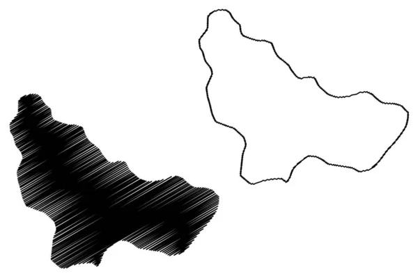モヒラ市 マケドニア共和国 ペラゴニア統計地域 地図ベクトル図 スクリブルスケッチモヒラ地図 — ストックベクタ