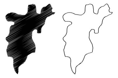 Studenicani Belediyesi (Kuzey Makedonya Cumhuriyeti, Üsküp İstatistik Bölgesi) harita vektör çizimi, çizim Studenicani haritası