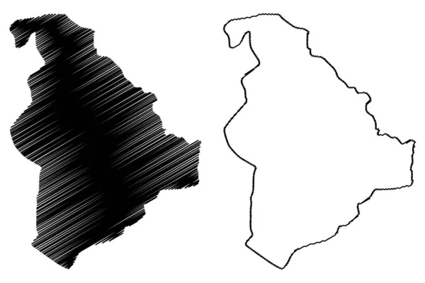 Saraj Municipality Republik Nordmakedonien Statistische Region Skopje Großraum Skopje Kartenvektorillustration — Stockvektor