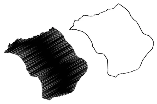 Tearce Municipality Republik Nordmakedonien Statistische Region Polog Kartenvektorillustration Kritzelskizze Tearce — Stockvektor