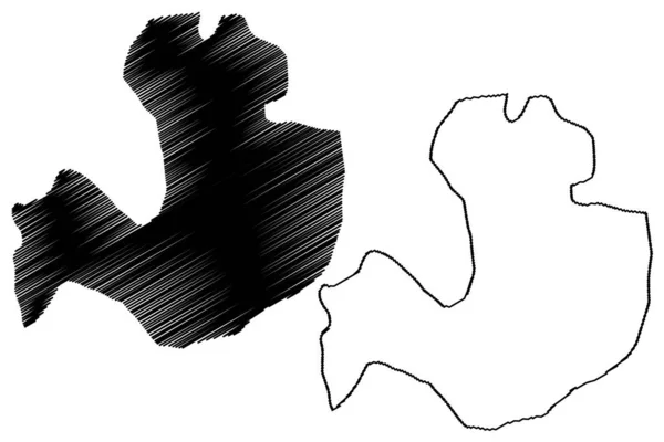 Vector Illustration Scribble Sketch Χάρτης Vasilevo Του Δήμου Vasilevo Δημοκρατία — Διανυσματικό Αρχείο