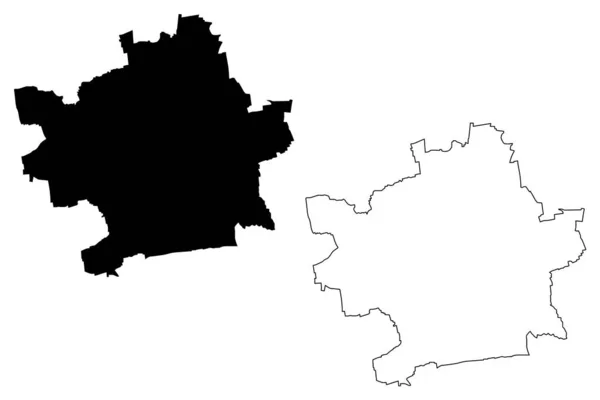 Erfurt City Bondsrepubliek Duitsland Thüringen Kaartvector Illustratie Krabbelschets City Erfurt — Stockvector