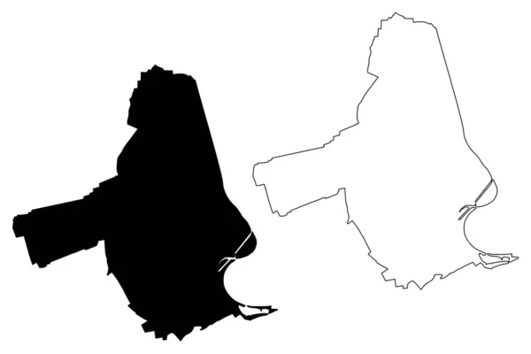 Ludwigshafen Rhein City République Fédérale Allemagne Rhénanie Palatinat Illustration Vectorielle — Image vectorielle