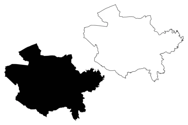 Osnabruck City República Federal Alemanha Baixa Saxônia Mapa Vetorial Ilustração —  Vetores de Stock