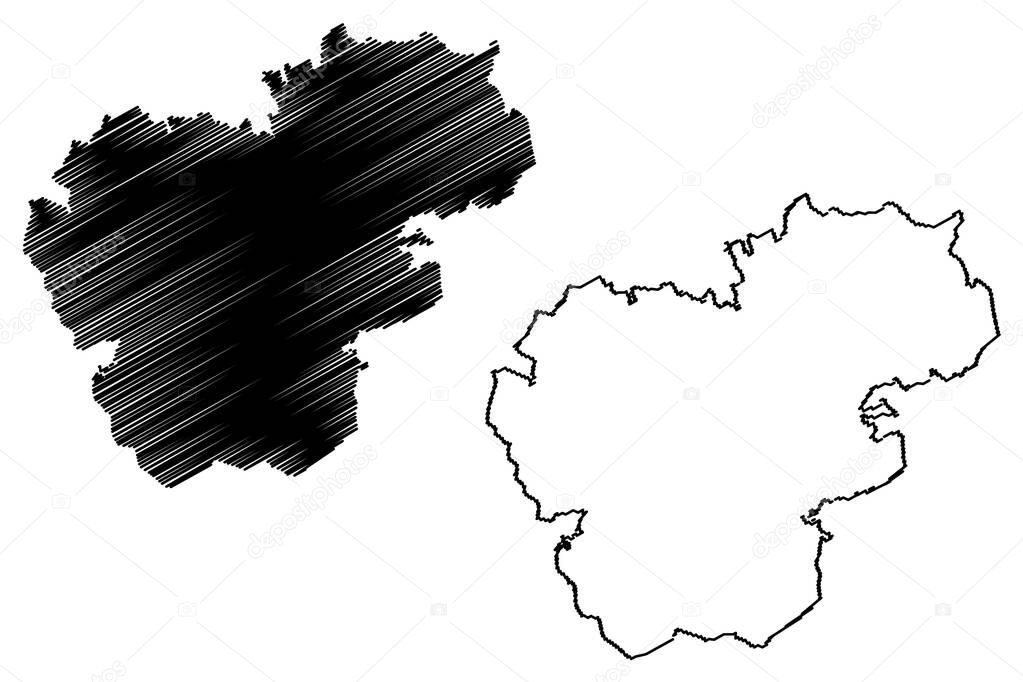 Aglona Municipality (Republic of Latvia, Administrative divisions of Latvia, Municipalities and their territorial units) map vector illustration, scribble sketch Aglona map