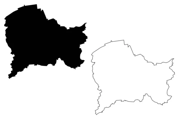 Paderborn City Förbundsrepubliken Tyskland Nordrhein Westfalen Karta Vektor Illustration Klotter — Stock vektor