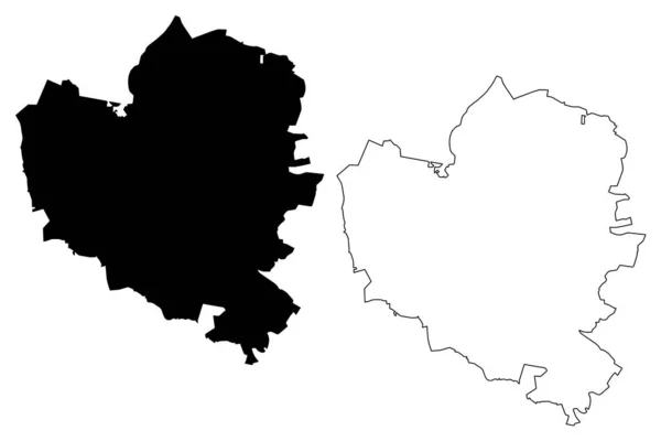 Wolfsburg City República Federal Alemania Baja Sajonia Mapa Vector Ilustración — Vector de stock