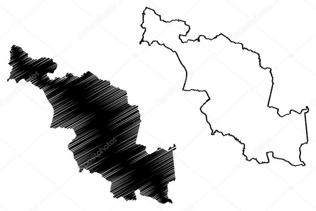 Cesis Municipality (Republic of Latvia, Administrative divisions of Latvia, Municipalities and their territorial units) map vector illustration, scribble sketch Cesis map