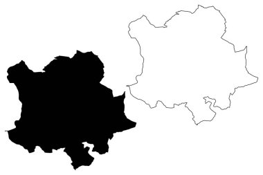 Pforzheim Şehri (Almanya Federal Cumhuriyeti, Baden-Wurttemberg) harita vektör çizimi, Pforzheim harita şehri