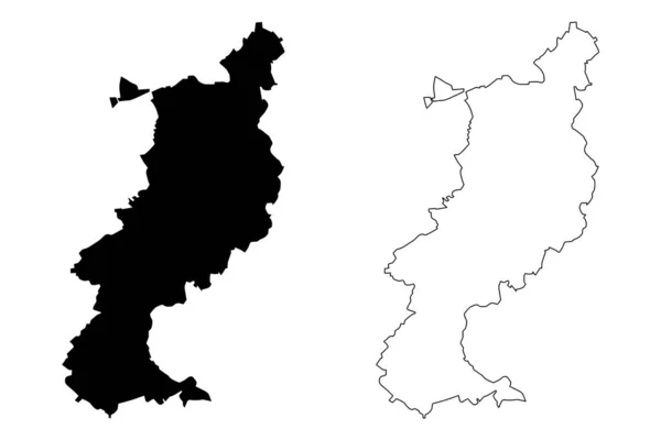 Reutlingen Stad Förbundsrepubliken Tyskland Baden Wurttemberg Karta Vektor Illustration Klotskiss — Stock vektor