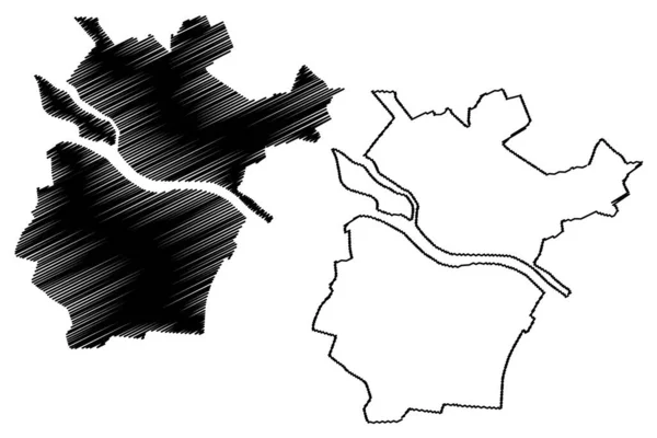 Jekabpils Stad Republiek Letland Bestuurlijke Indeling Van Letland Republikeinse Steden — Stockvector