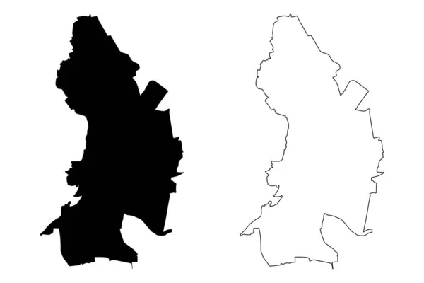 Moers City República Federal Alemania Renania Del Norte Westfalia Mapa — Archivo Imágenes Vectoriales