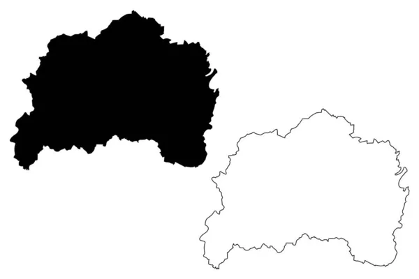 Remscheid City Förbundsrepubliken Tyskland Nordrhein Westfalen Karta Vektor Illustration Klotskiss — Stock vektor