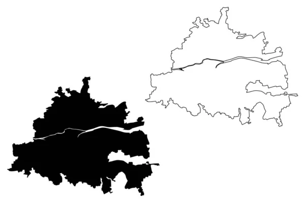 Cork City República Irlanda Munster Mapa Ilustração Vetorial Esboço Rabiscos —  Vetores de Stock