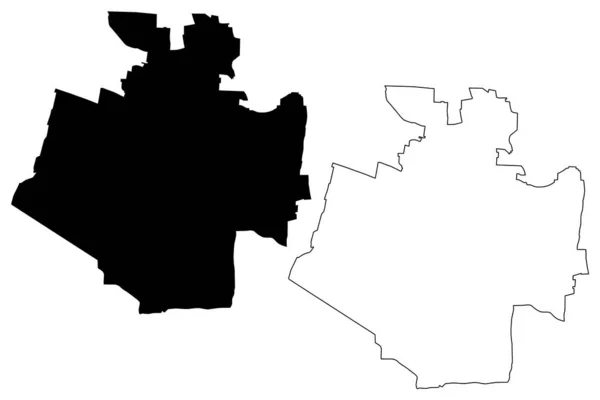 Città Nyiregyhaza Ungheria Contea Szabolcs Szatmar Bereg Mappa Vettoriale Illustrazione — Vettoriale Stock