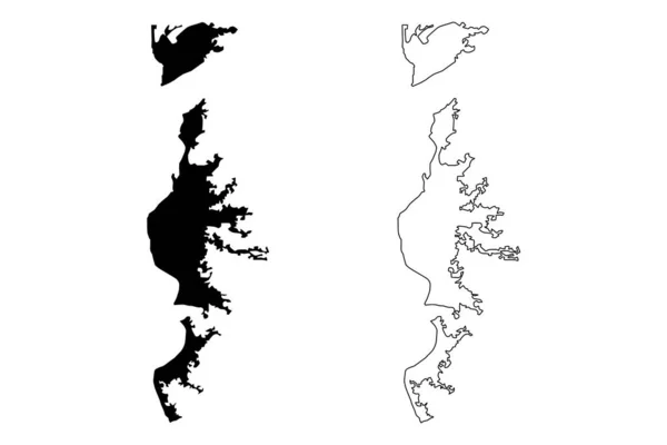 Ciudad Reggio Calabria Italia Calabria Mapa Vector Ilustración Boceto Garabato — Archivo Imágenes Vectoriales