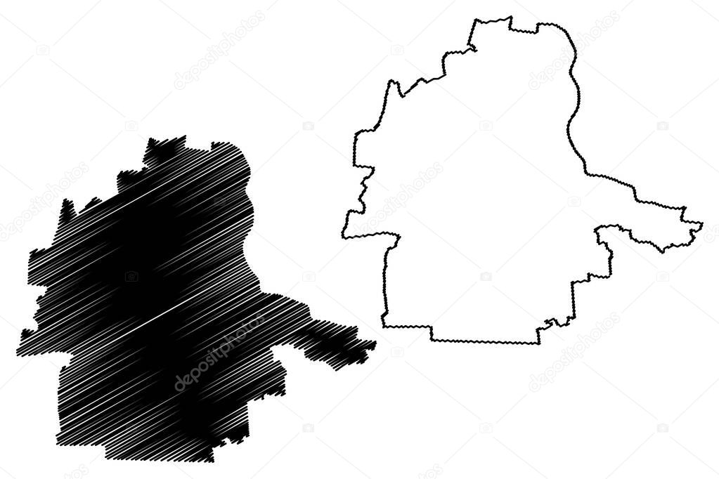 Rundale Municipality (Republic of Latvia, Administrative divisions of Latvia, Municipalities and their territorial units) map vector illustration, scribble sketch Rundale map