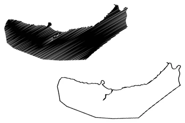 Honiara City Salomonseilanden Guadalcanal Kaart Vector Illustratie Krabbel Schets Stad — Stockvector