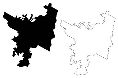 Forli Şehri (İtalya Cumhuriyeti, İtalya, Emilia-Romagna) harita vektör çizimi, çizim şehri Forli haritası