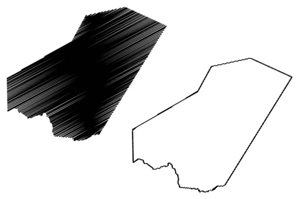 Ali Sabieh Region Republic Djibouti Horn África Gulf Aden Mapa —  Vetores de Stock