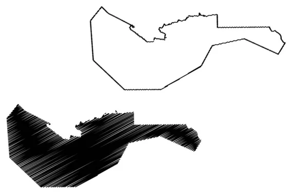 Карта Региона Арта Республика Джибути Африканский Рог Аденский Залив — стоковый вектор