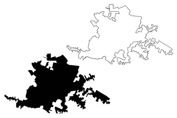 Latina City Italia Lazio Repubblica Italiana Mappa Vettoriale Illustrazione Abbozzo — Vettoriale Stock