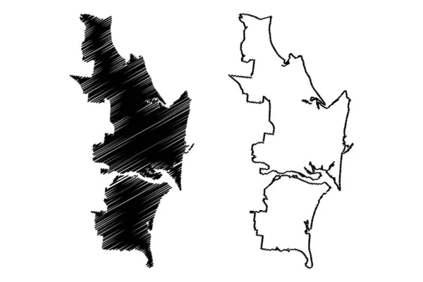 マッケイ市 オーストラリア連邦 オーストラリア市 地図ベクトル図 スケッチブックマッケイ市地図 — ストックベクタ