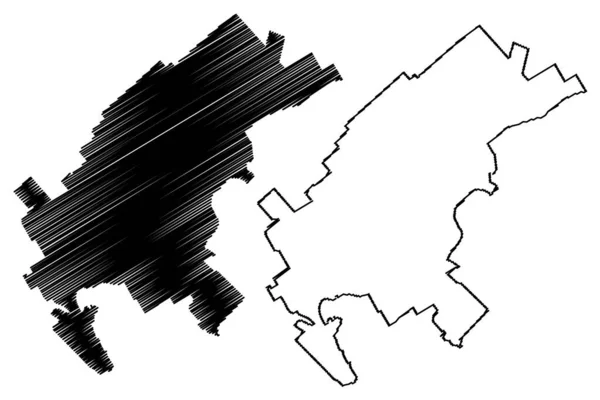 Palmerston North City Nový Zéland Severní Ostrov Mapa Vektorové Ilustrace — Stockový vektor