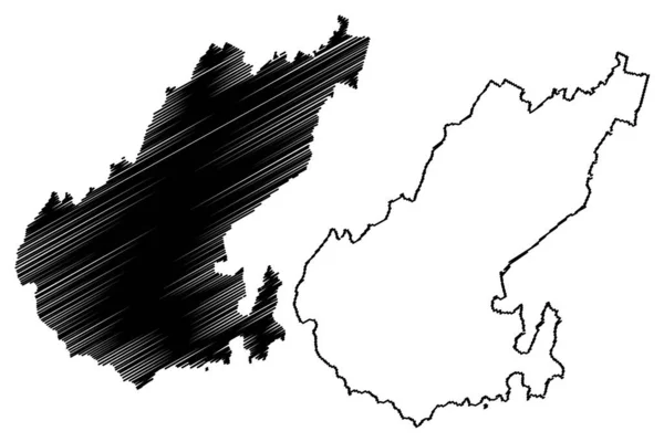 Wellington City New Zealand North Island Map Vector Illustration Scribble — 스톡 벡터