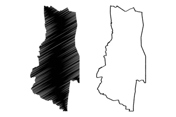 Região Lubombo Suazilândia Reino Eswatini Mapa Ilustração Vetorial Esboço Rabiscos — Vetor de Stock