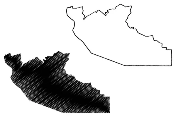 Shiselweni Region Svazijsko Království Eswatini Mapa Vektorové Ilustrace Čmáranice Shiselweni — Stockový vektor