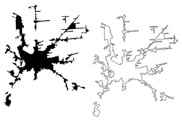 Cesena City Итальянская Республика Италия Эмилия Романья Map Vector Illustration — стоковый вектор