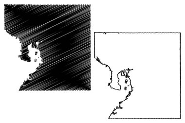 Hillsborough County, Florida (ABD eyaleti, Amerika Birleşik Devletleri, ABD, ABD) harita vektör çizimi, çizim Hillsborough haritası