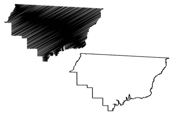 Gadsden County Florida County United States America Usa Mapa Wektor — Wektor stockowy