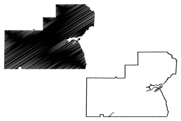 佛罗里达州Glades县 Usa 地图矢量图解 速写草图Glades地图 — 图库矢量图片