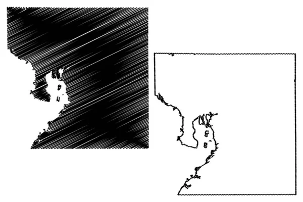 Карта Округа Хиллсборо Штат Флорида Округ Сша Сша Сша Сша — стоковый вектор