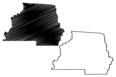 Madison County, Florida (ABD eyaleti, Amerika Birleşik Devletleri, Usa, ABD, ABD) harita vektör çizimi, karalama Madison harita