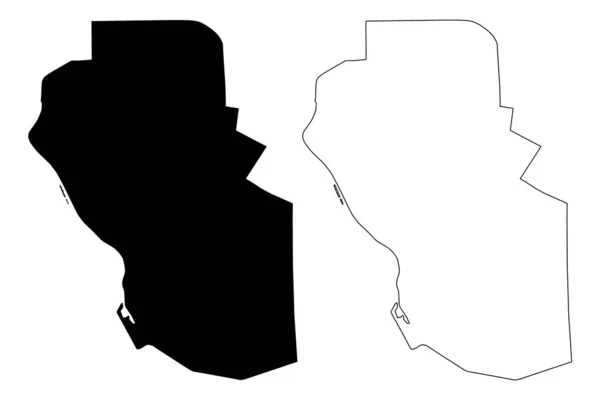 Pavlodar Stad Republiken Kazakstan Karta Vektor Illustration Klotskiss Stad Pavlodar — Stock vektor